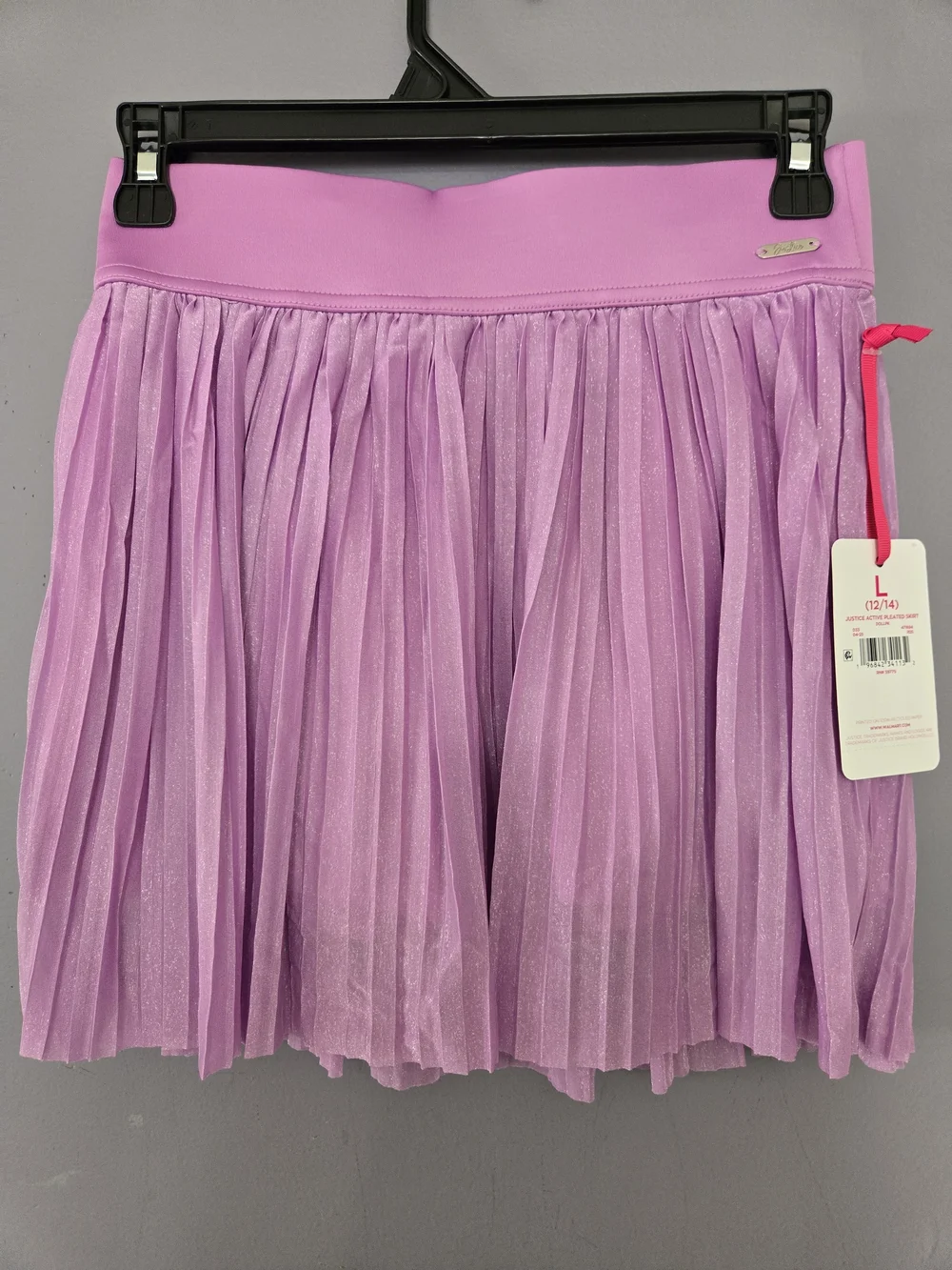 Justice Lilac Pleated Sparkle Skirt
